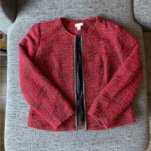 Chico's Red and Black Tweed Blazer